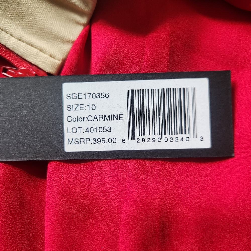 ❤️Host Pick! NWT Halston Heritage Red Strapless Draped Side Jumpsuit Size 10 - Picture 8 of 16